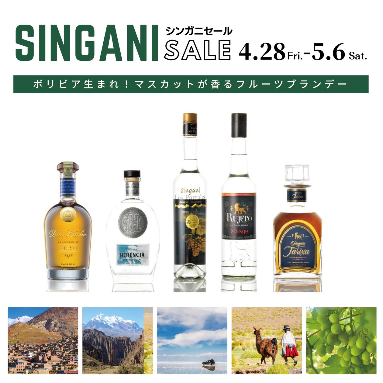ボリビアの蒸溜酒「シンガニ」セール(4月28日〜5月6日) | 株式 ボリビアの蒸溜酒「シンガニ」セール(4月28日〜5月6日) | 株式