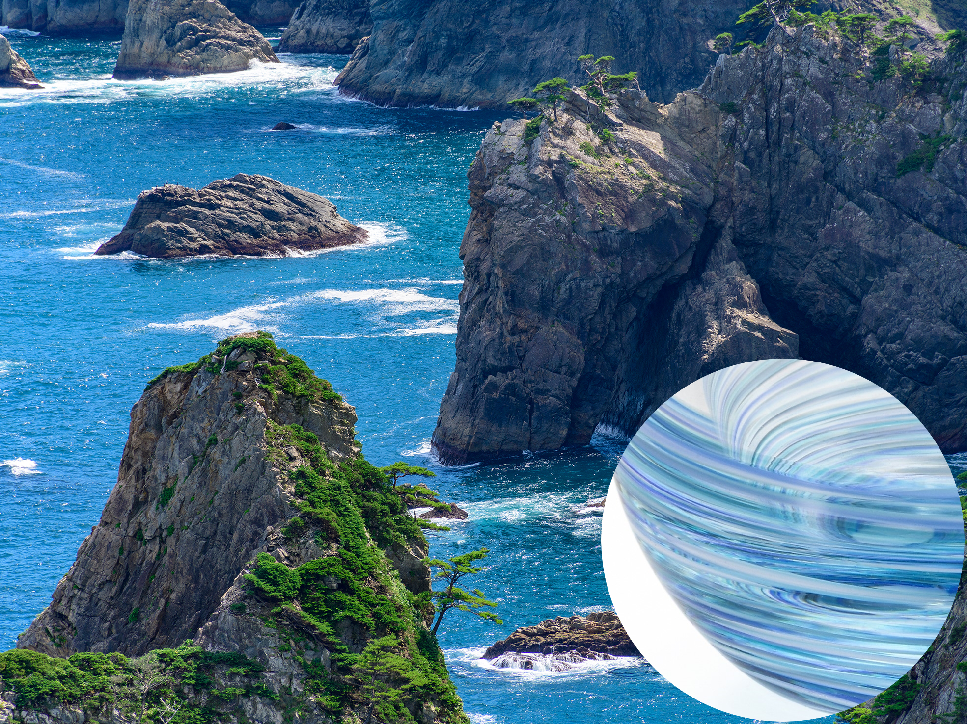 グラスアート 景色 津軽びいどろ新シリーズ「六の色」を発売。東北の六景をモダンな色彩で