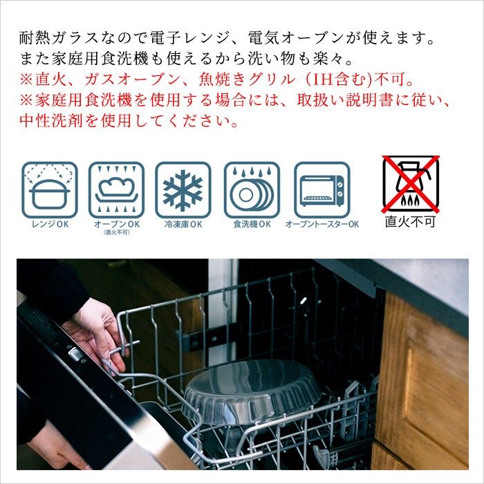 お使いいただける熱源や取扱いに関する注意点がひと目で分かるよう、アイコンで表現