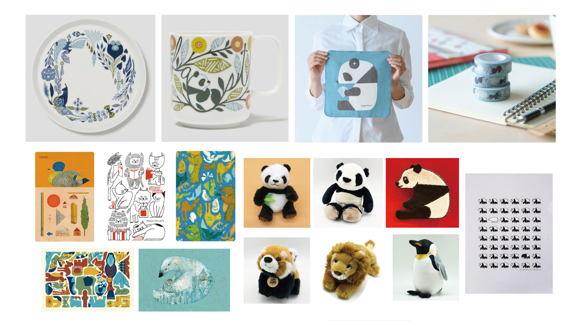 福田さんが手がけた選りすぐりのかわいい動物グッズなど