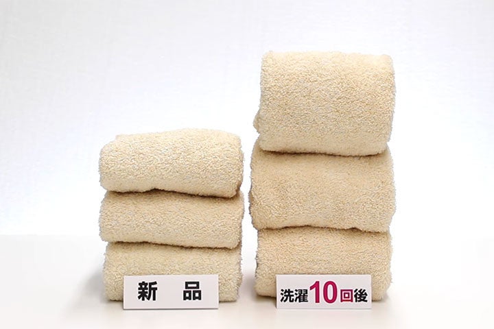 洗濯10回後は、新品よりもふわふわに