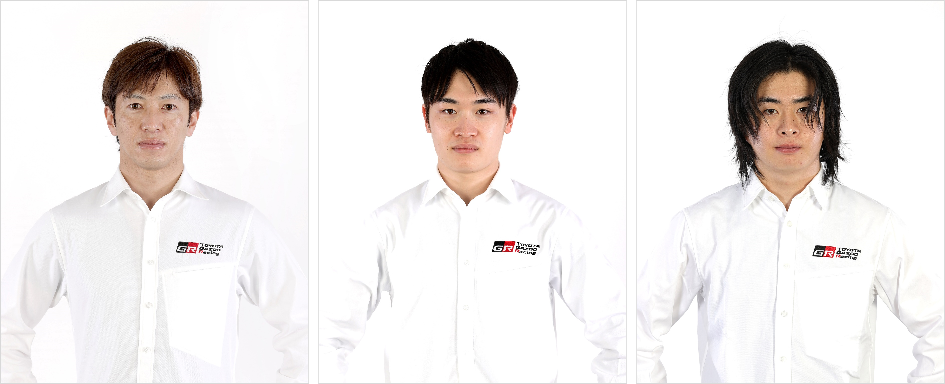 左から、立川祐路監督／阪口晴南選手／大湯都史樹選手