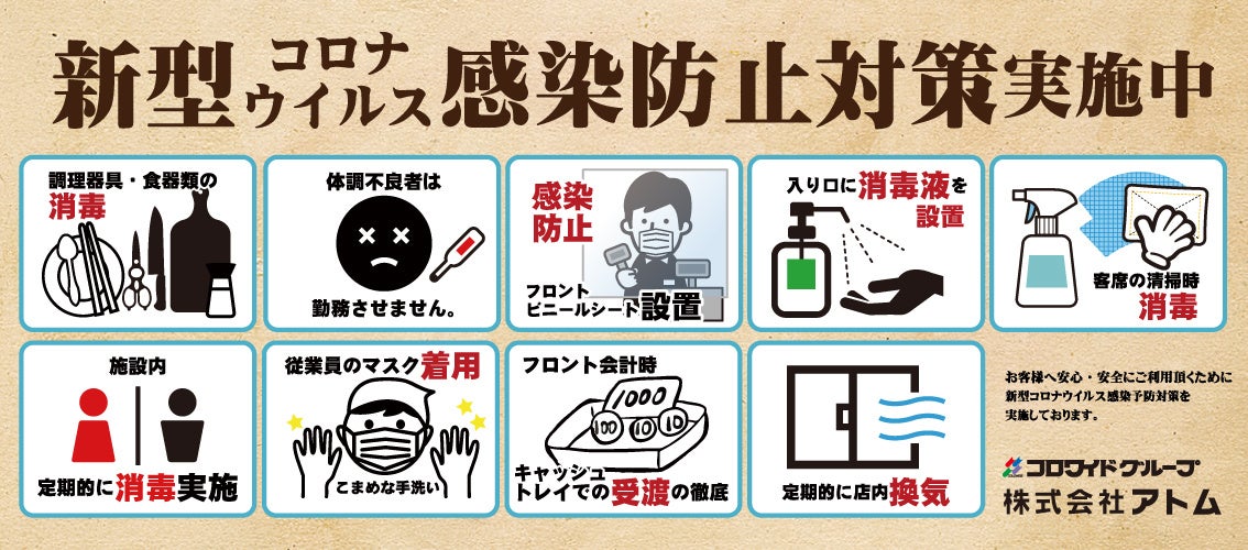 アトムグループが行っている感染防止対策