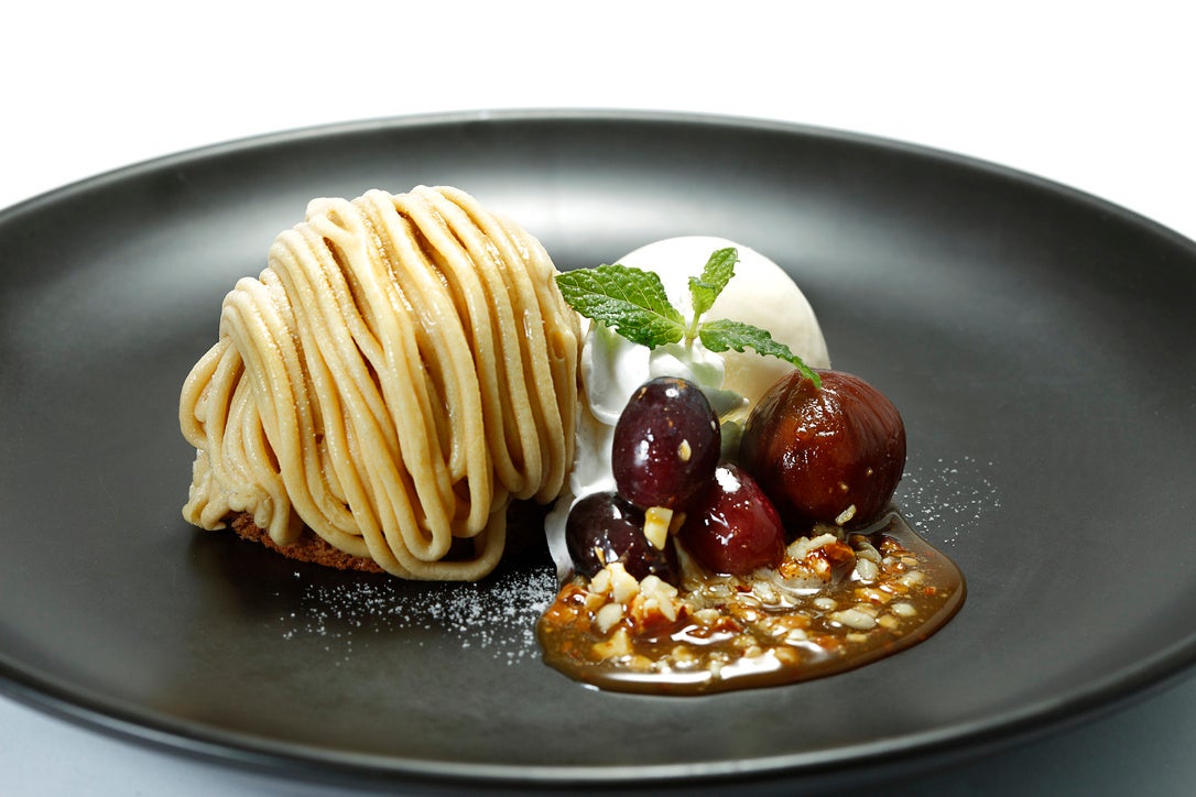 モンブランとバニラアイス