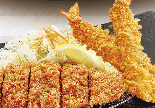 「赤城山麓豚」とんかつ＆海老フライ定食