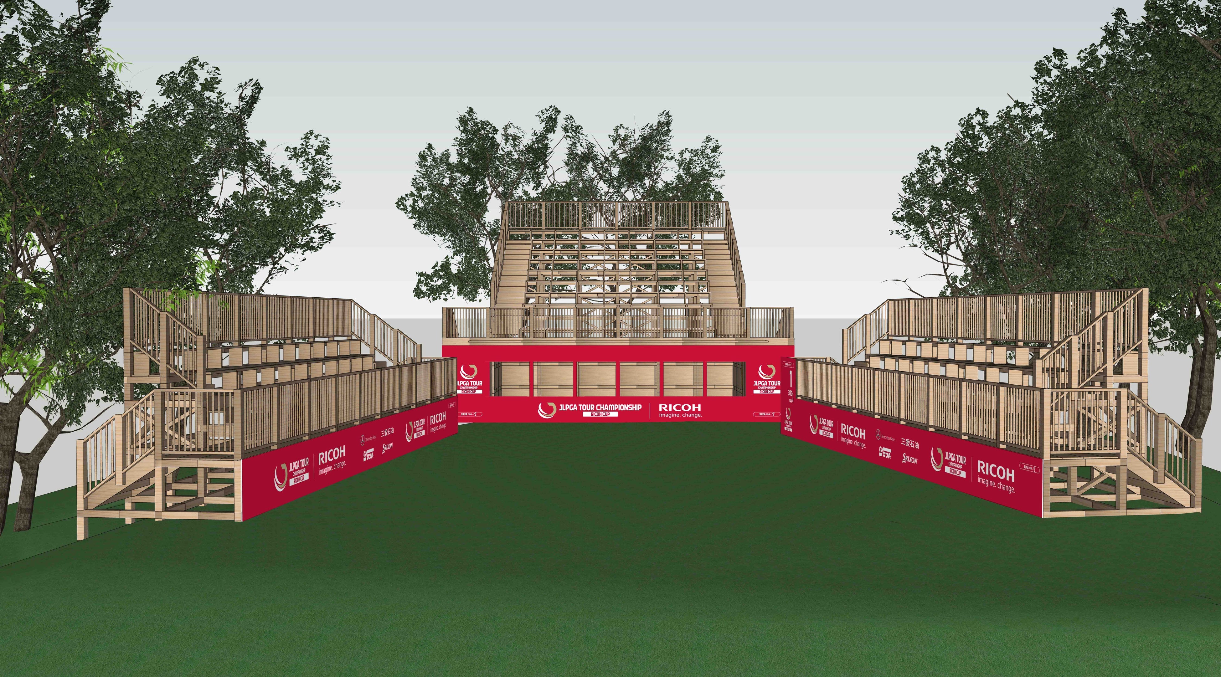 1番ホール観戦スタンド完成イメージ
