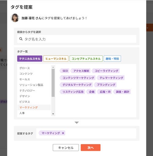 図2：タグ付け提案イメージ