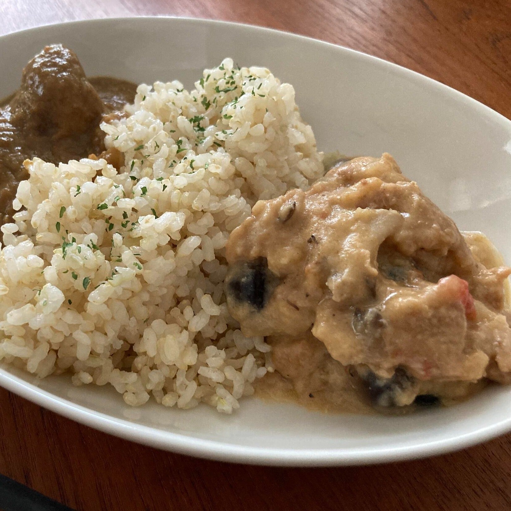 「キノコの香り豊かなまるでビーフストロガノフ」