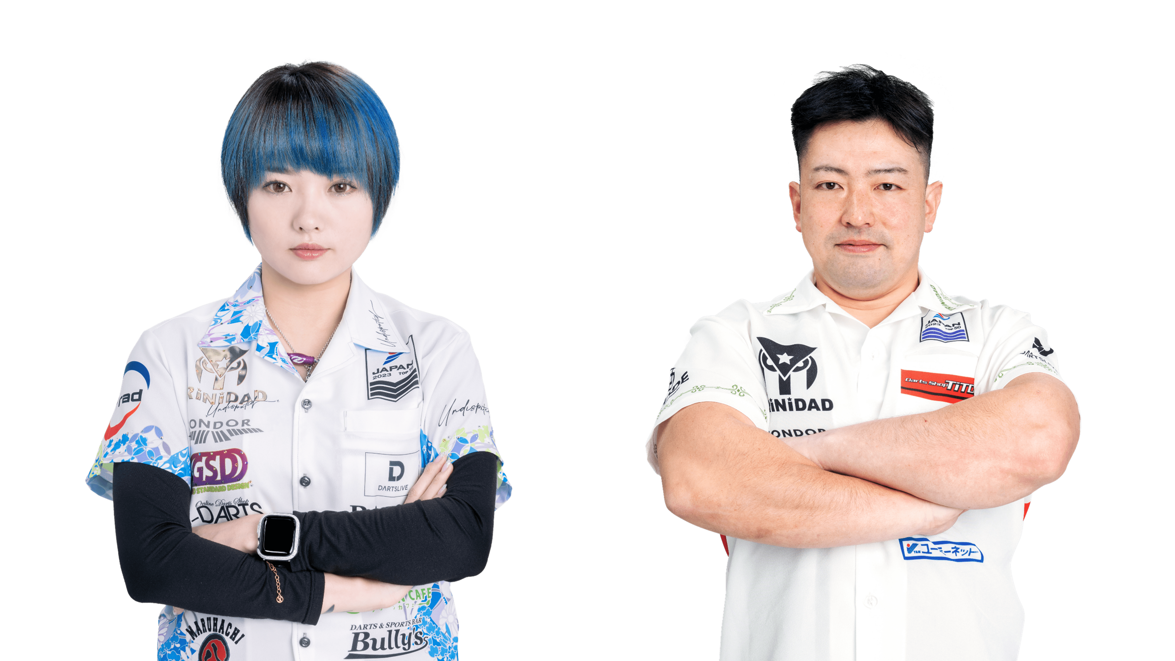 岩田夏海選手（左）と正津貴之選手（右）