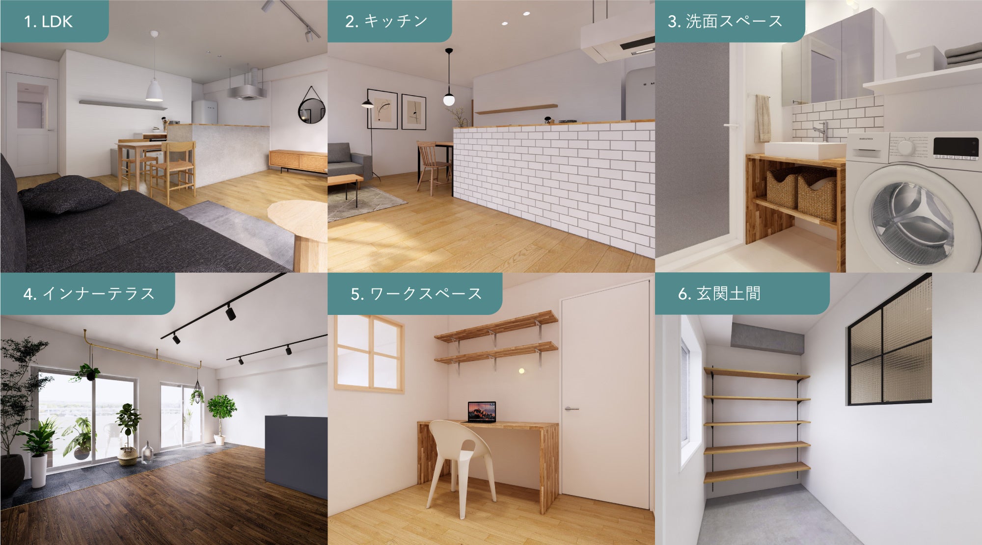 「POINT RENOVATION package」で選べる6つの部分リノベのパッケージ