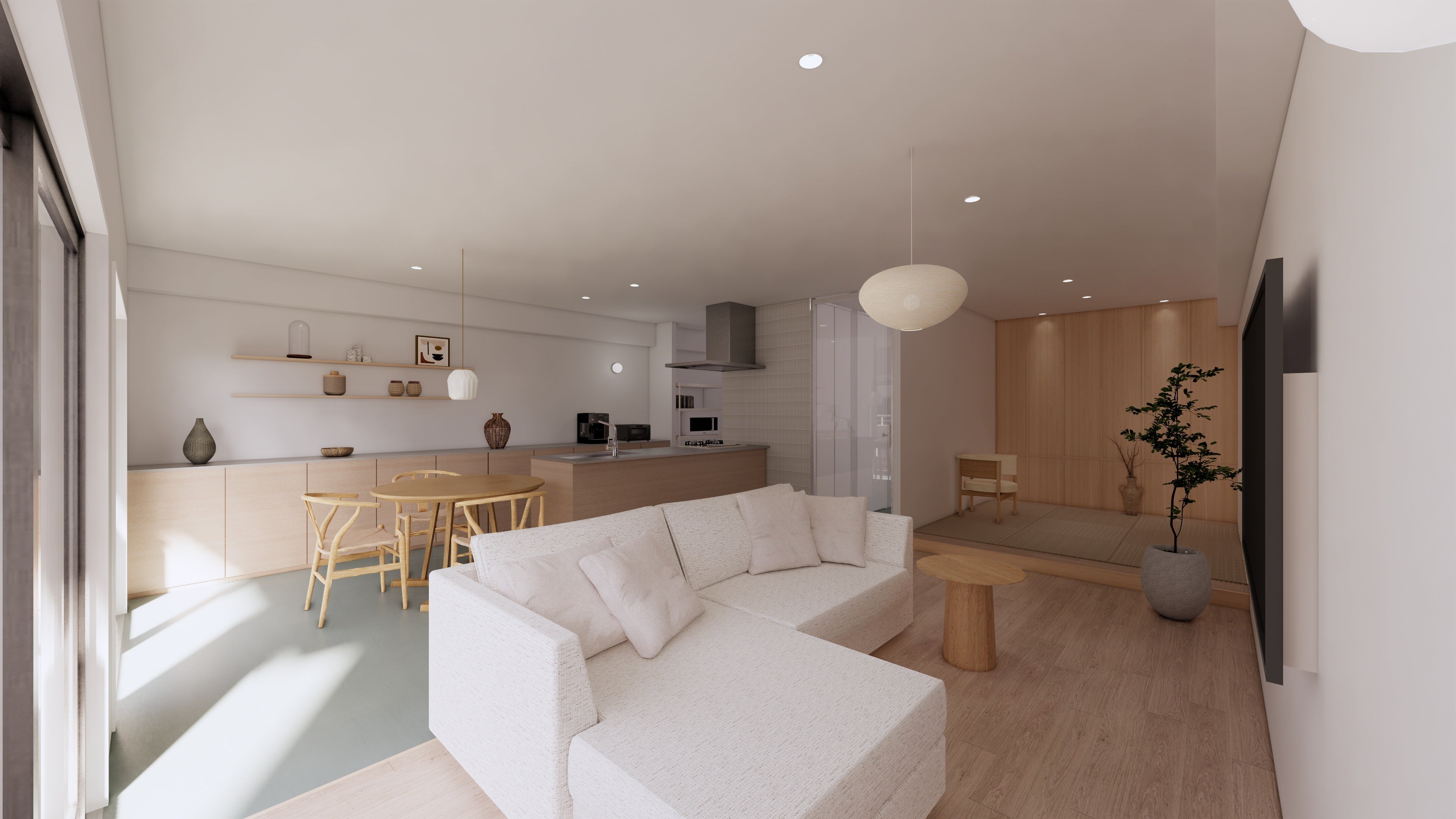 和と北欧を織り交ぜインテリアのLDKパッケージ（イメージ）