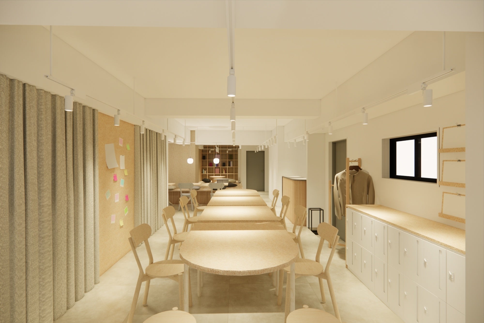 1F ワークプレイス 内観パース