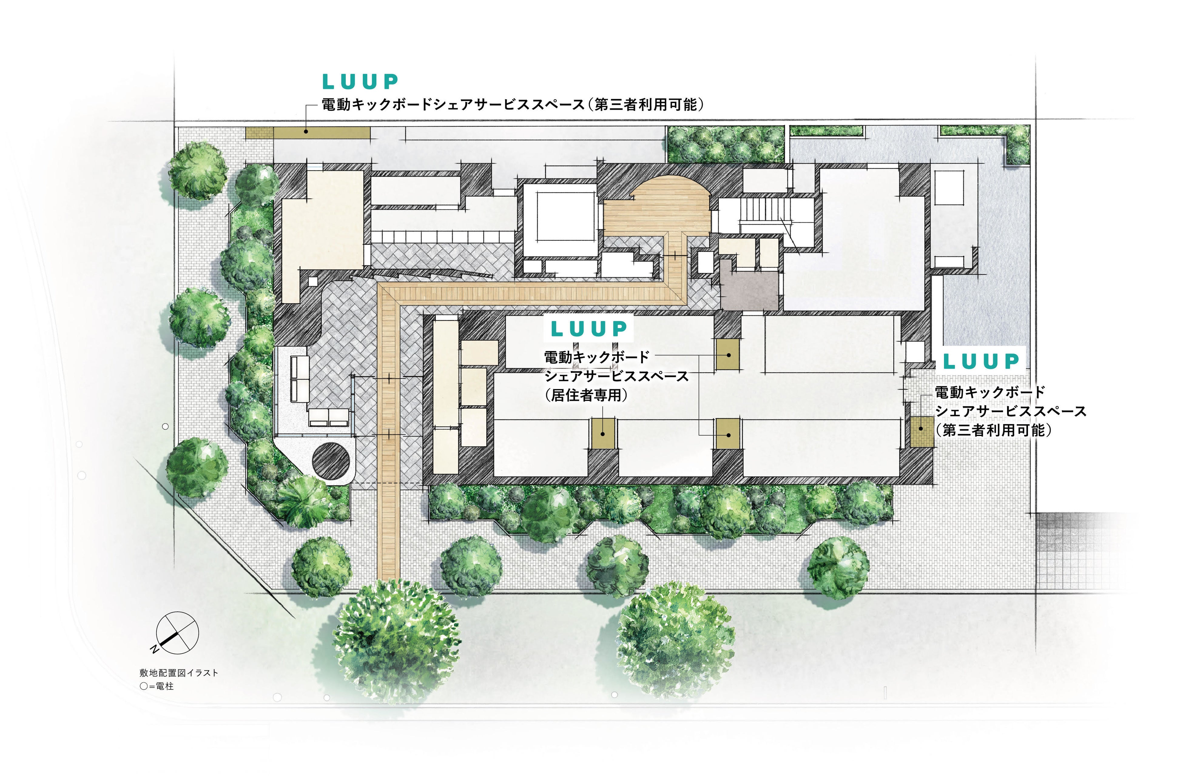 「パークホームズ浜松町」LUUPのポート設置場所イメージイラスト