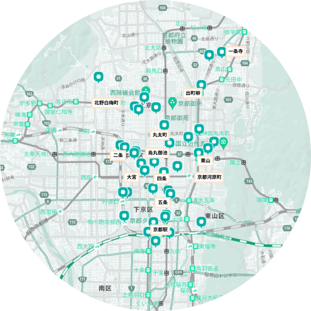 京都エリアのポートマップ