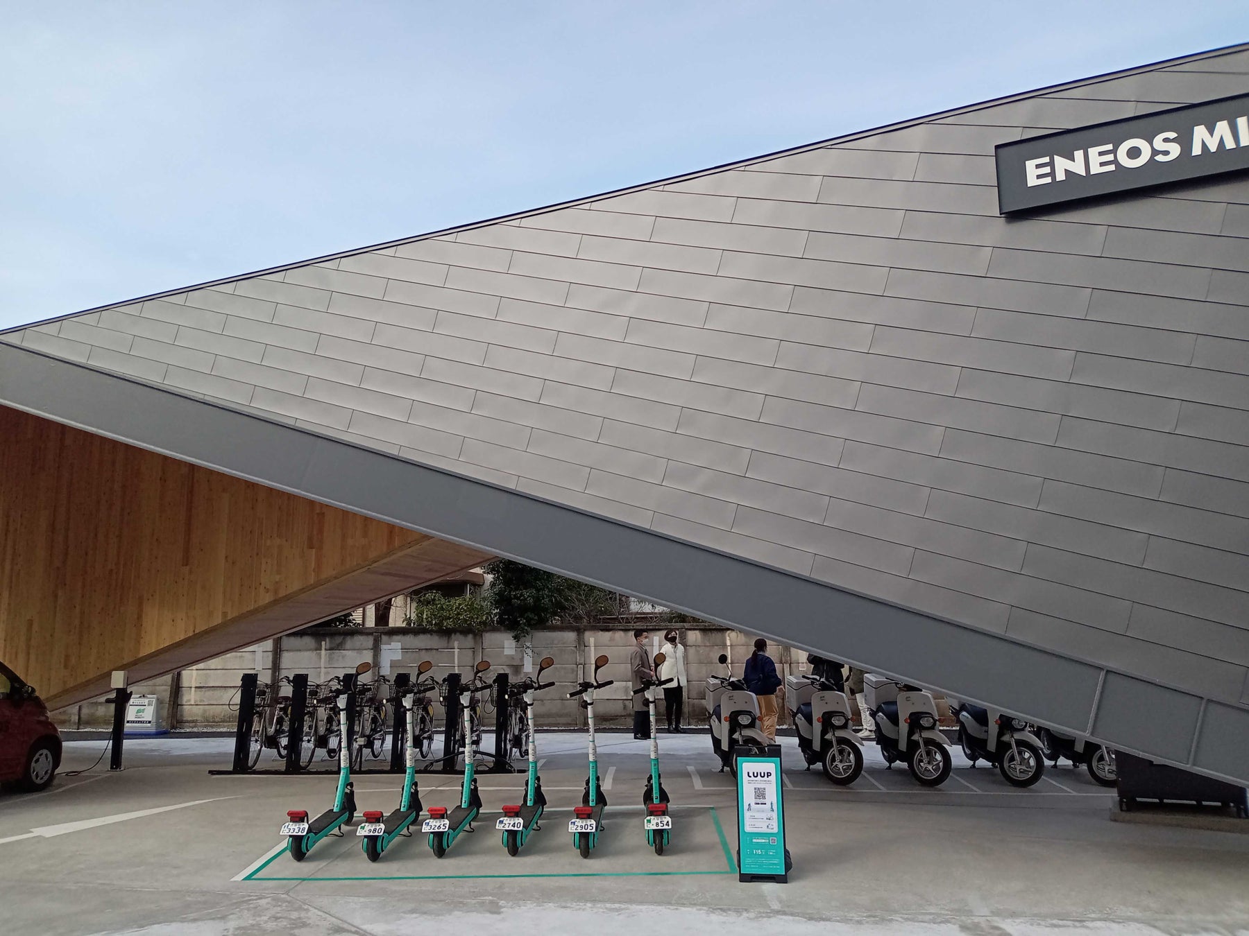 ENEOSマルチモビリティステーションのLUUPポートの様子