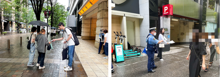 丸の内で実施したポートガイドの様子