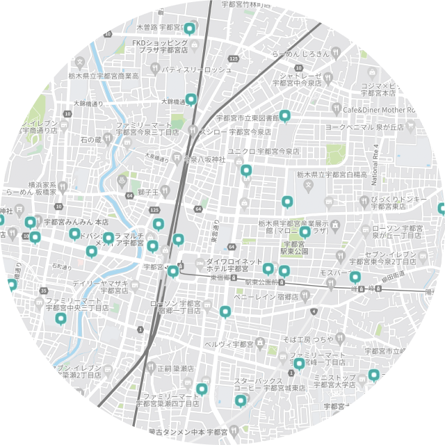 宇都宮市のポートマップ