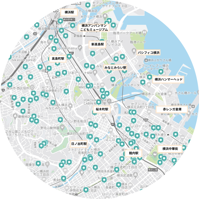 横浜エリアのポートマップ
