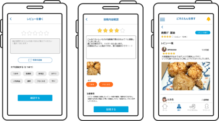 「ど冷えもんGO」 レビューおよび投稿画面