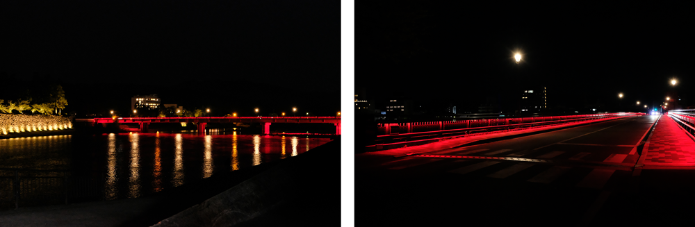 水位が基準水位に達した場合に照明の色が自動で変化、住民へ危険を伝える事が可能に