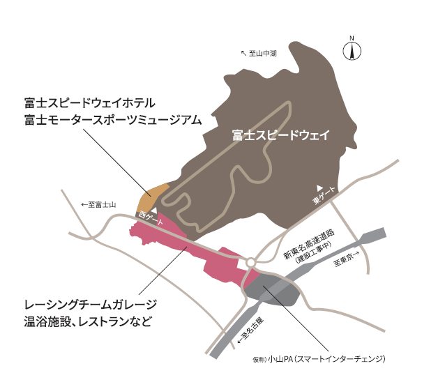 「富士モータースポーツフォレスト」エリア図