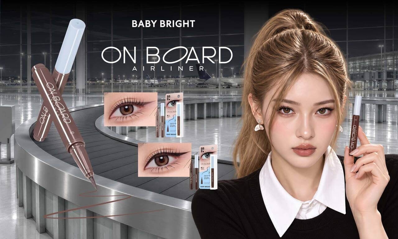 【BabyBright】旅先でも、理想のラインは譲らない。約0.01mm極細筆×コンパクト設計のリキッドアイライナー「オンボード アイライナー」新発売！