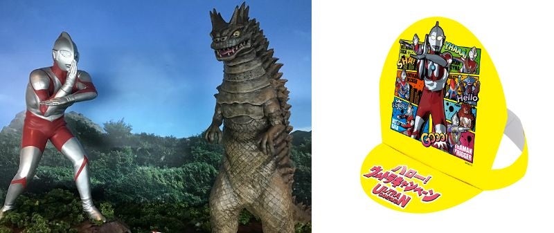 展示イメージ（左）オリジナルペーパーサンバイザーイメージ（右）