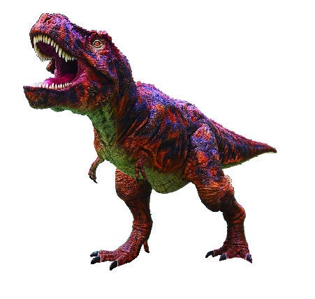 動く恐竜ロボットの展示