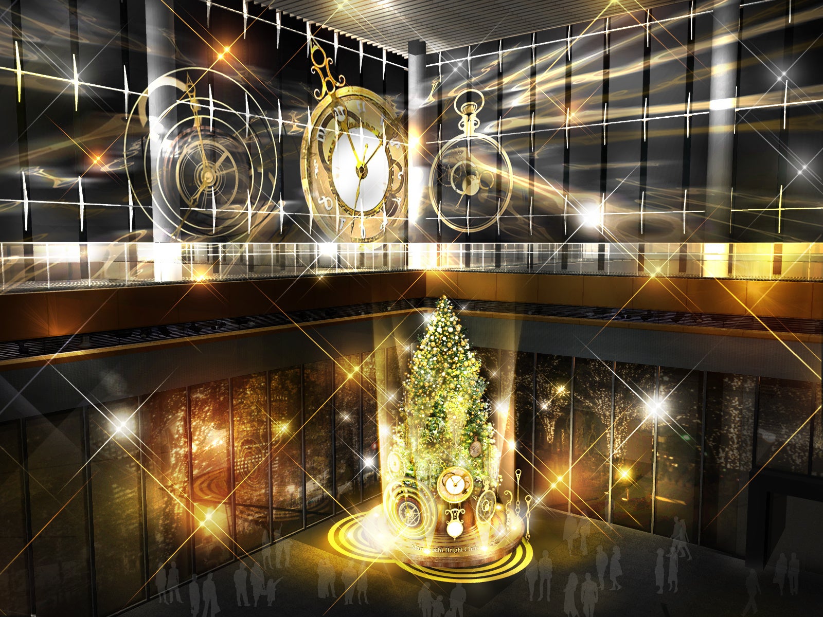 丸ビル１階マルキューブ クリスマスツリーイメージパース