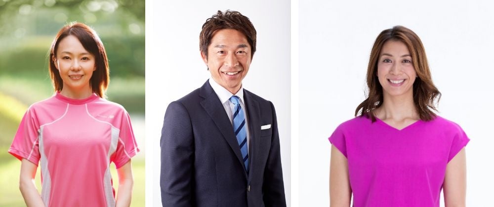 ＜左より＞千葉真子さん（マラソン元日本代表）、荻原次晴さん （スキーノルディック複合元日本代表）、寺川綾さん （競泳元日本代表）