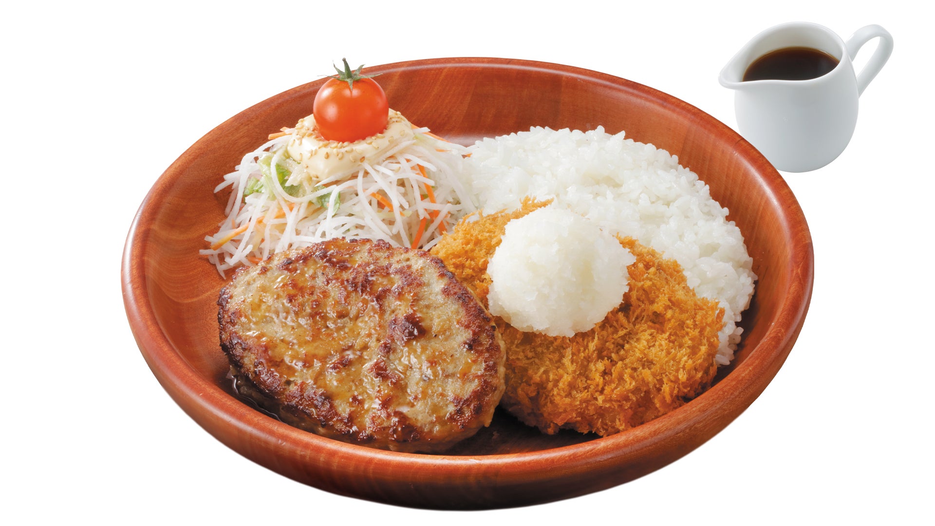 メンチカツおろしポン酢&ハンバーグディッシュ