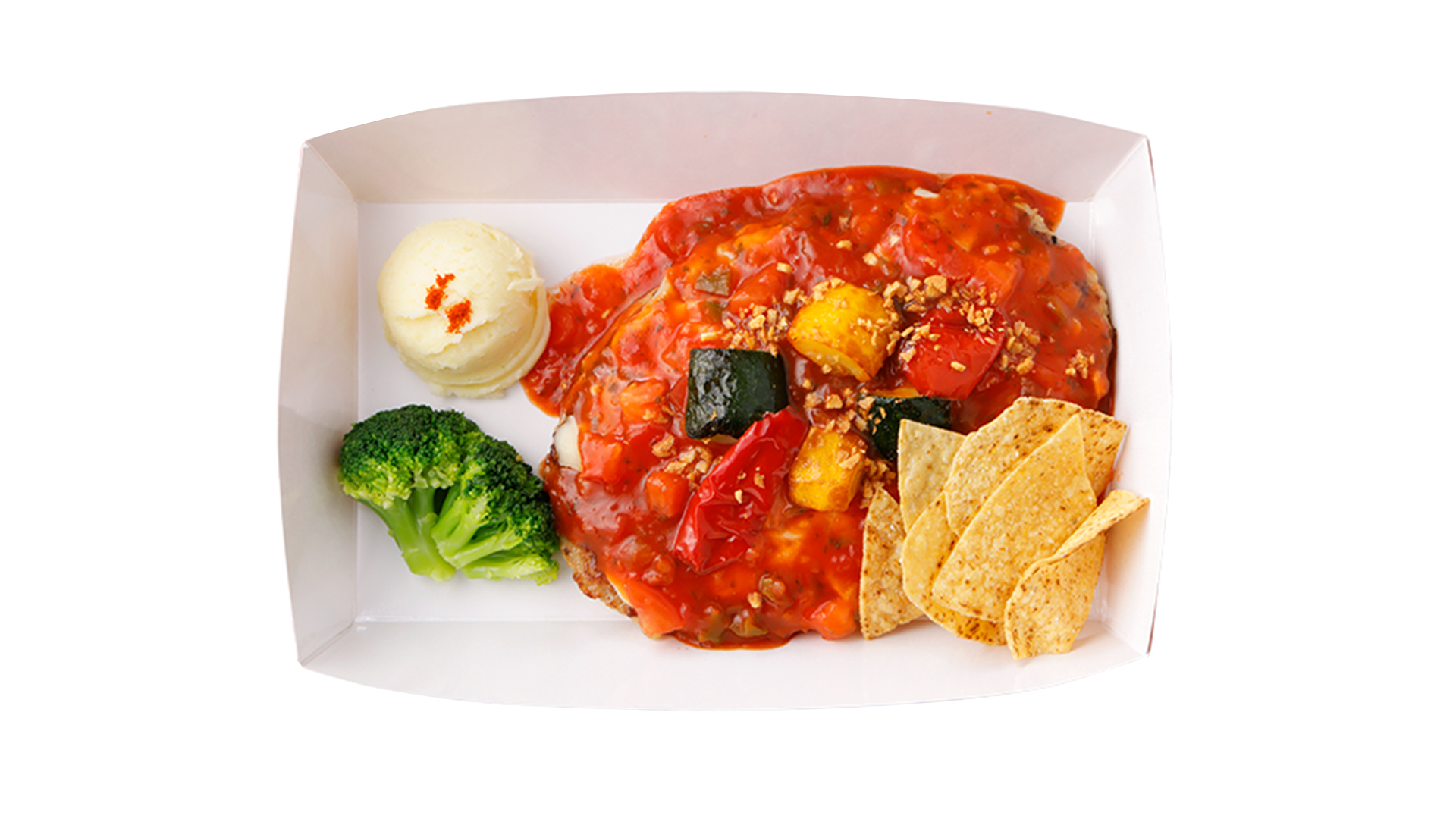 テイクアウト・宅配 角切りトマトのチーズサルサバーグ