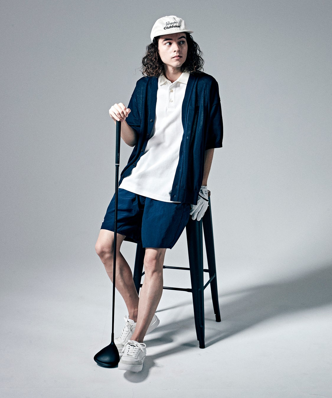 60’ Raglan Sleeve Polo:MLMVJA01FS WH00 17,380円(税込)Cardigan:MLMVJL02FS NV00 23,100円(税込)Buggy shorts:MLMVJD50FS NV00 9,680円(税込)