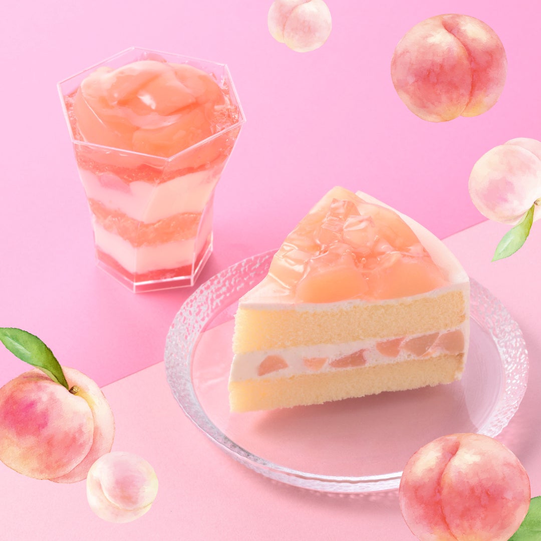 銀座コージーコーナーは4月1日、全国の生ケーキ取扱店にて「白桃ショート」と「白桃パルフェ」を展開する。