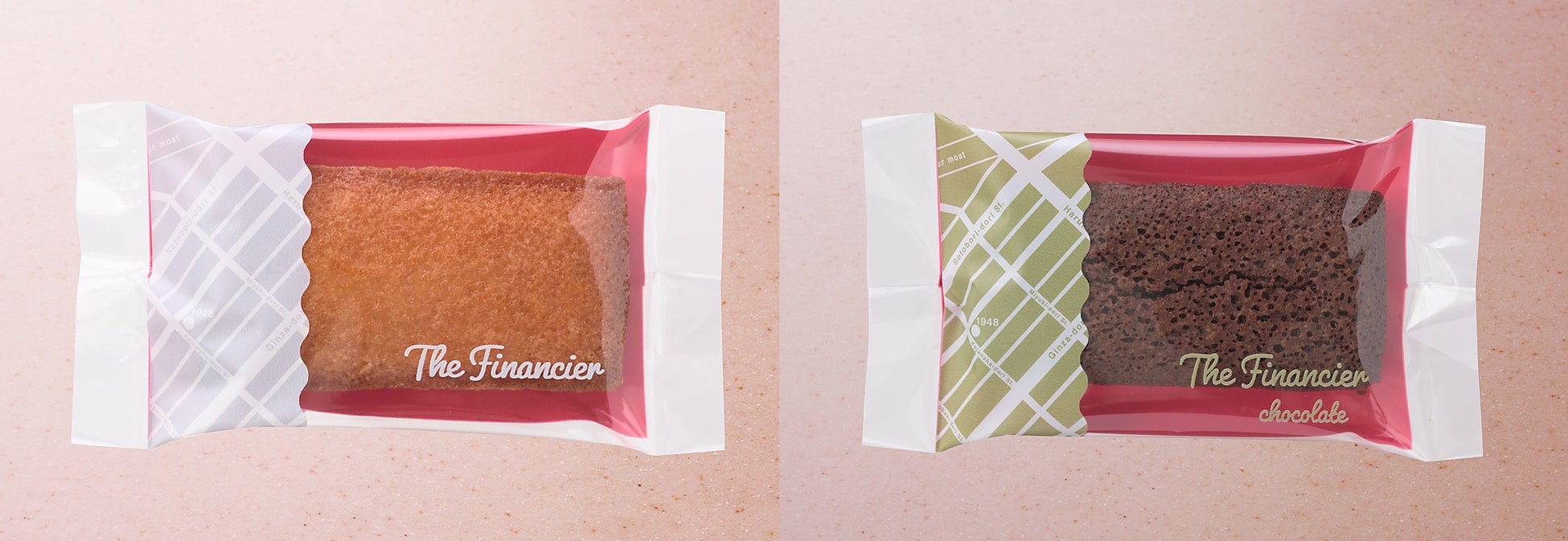 左:THEフィナンシェ  右:THEフィナンシェ(ショコラ)  バラ売り各200円(税込216円)