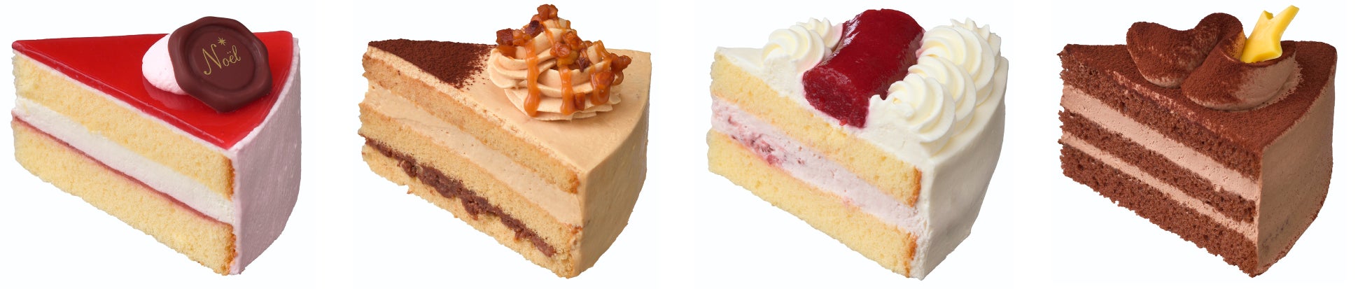 左より 苺とチーズ・キャラメル・ベリーショート・チョコレート