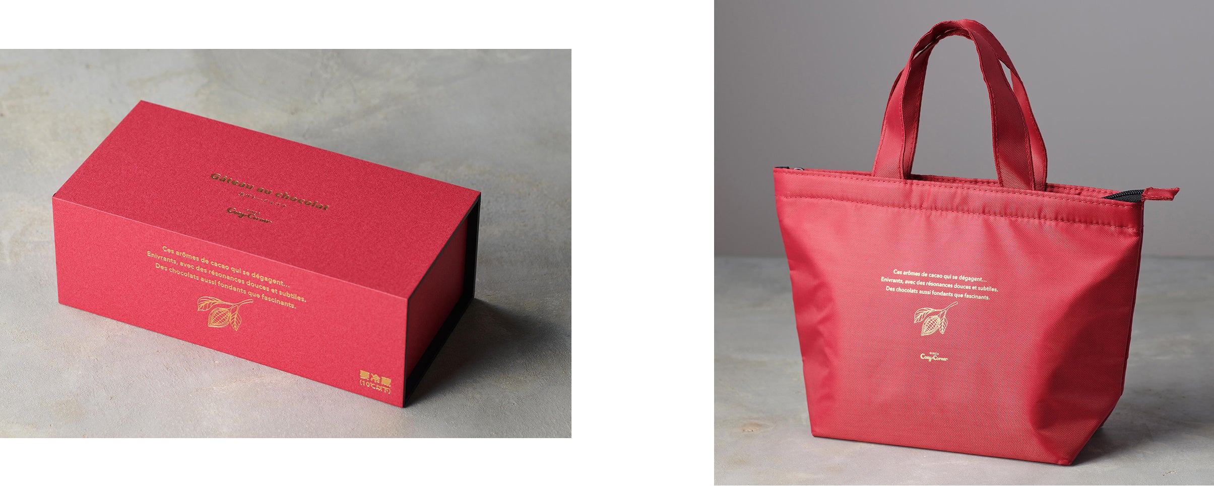 左：専用BOX　　右：専用保冷バッグにてお渡し