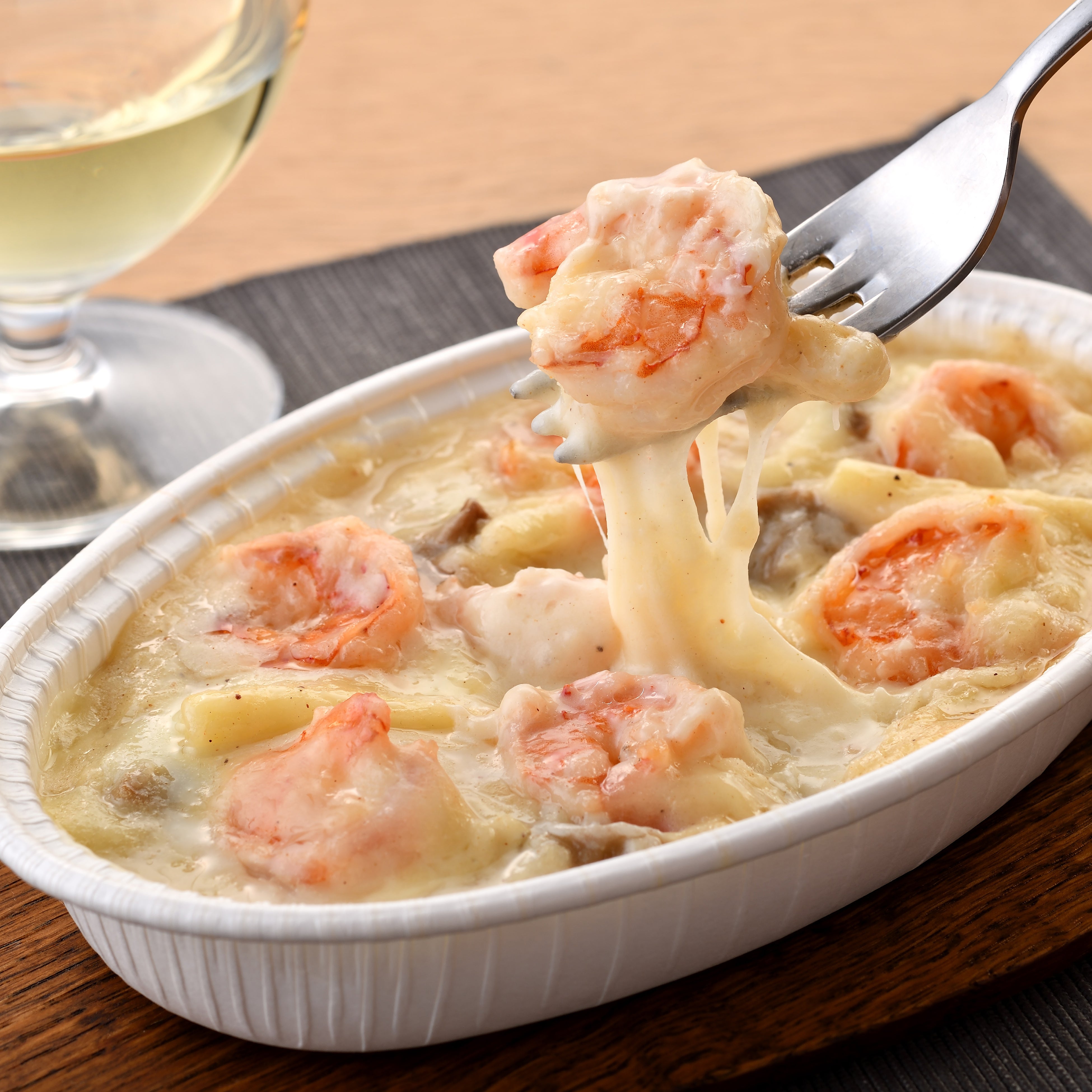 海⽼とチーズのごちそうグラタン