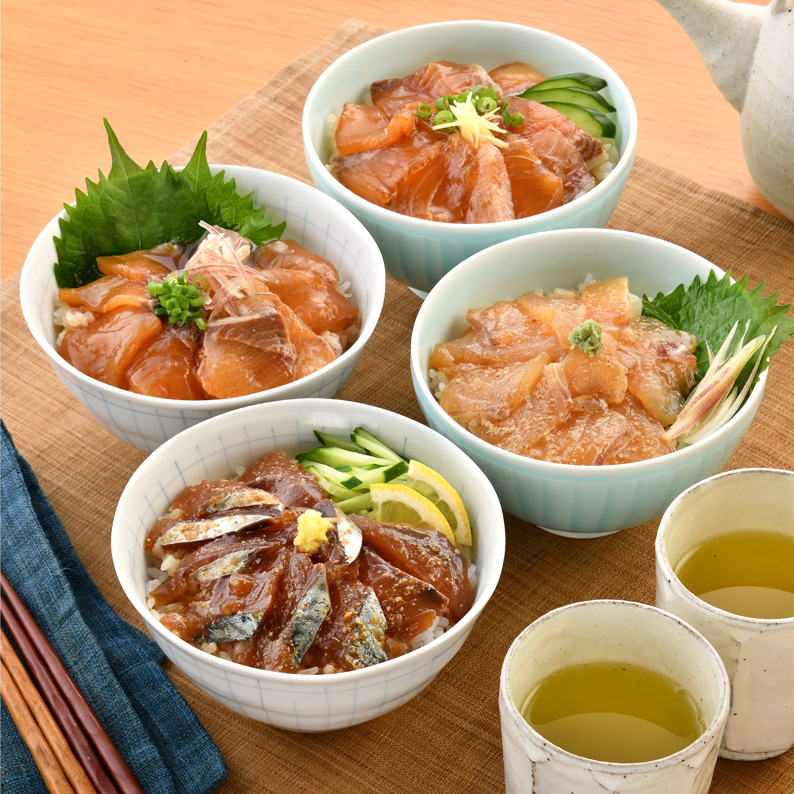 ⼟佐漁師のまかない漬け丼 ４種