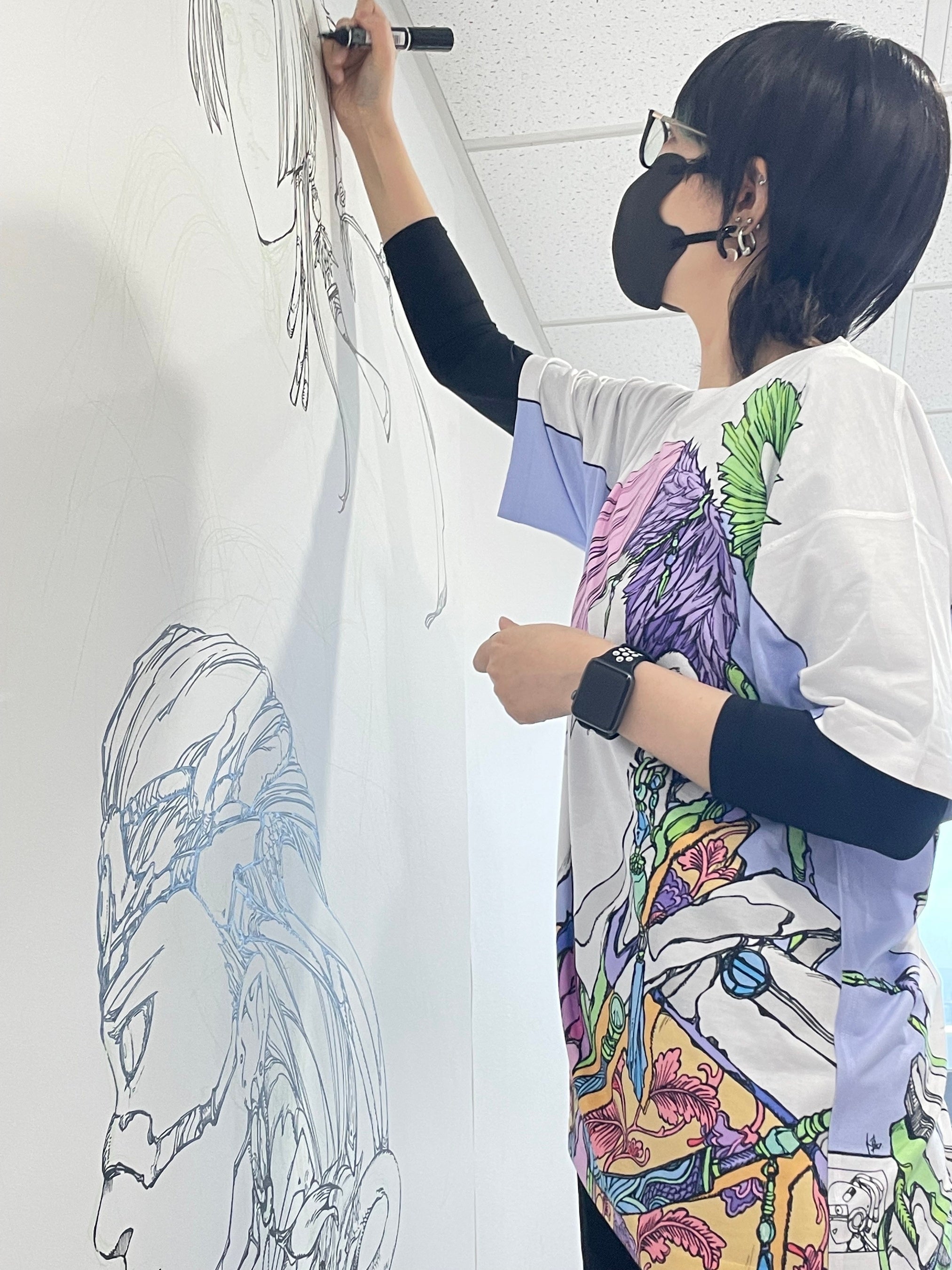 作画中の内田慎之介