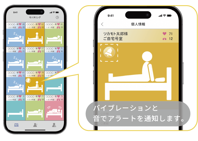 スマートフォン　アラート画面