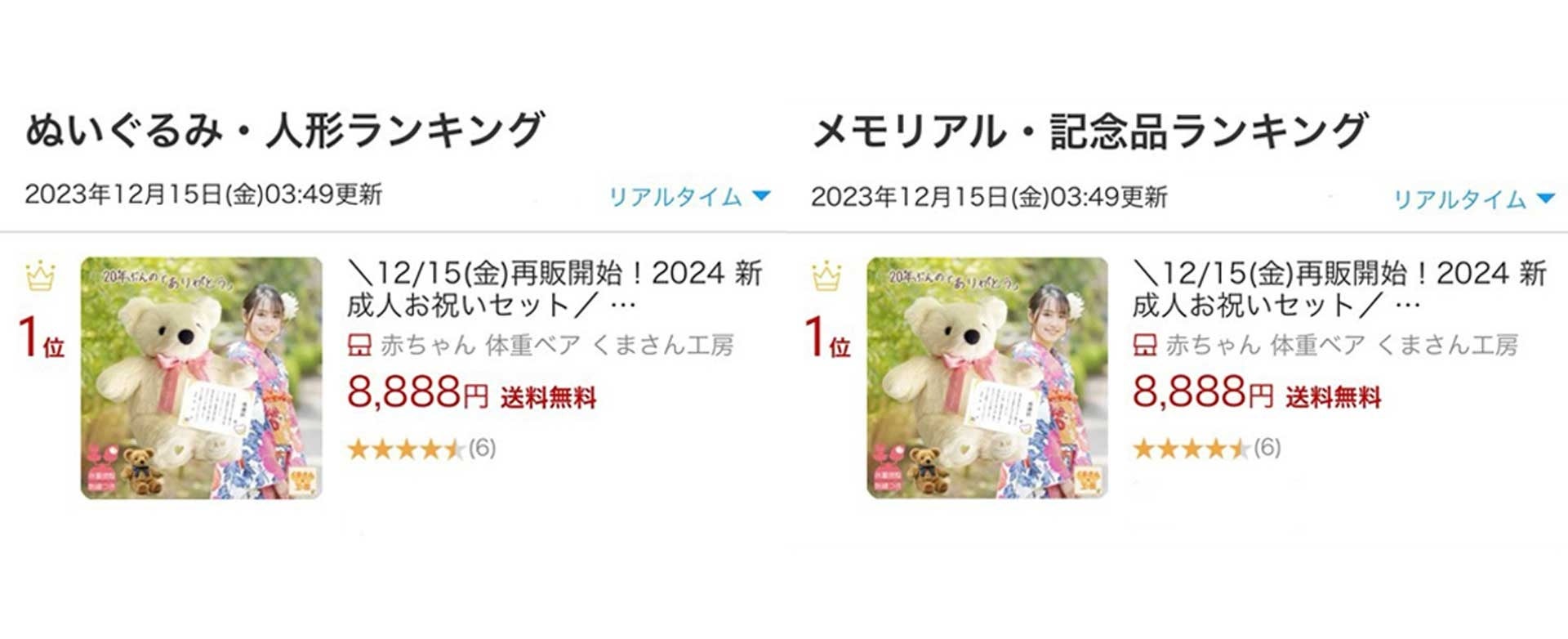 楽天「リアルタイムランキング」