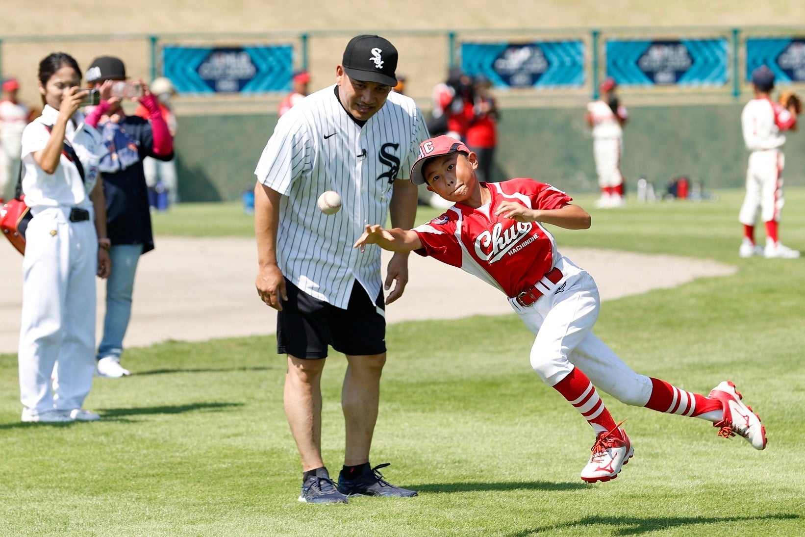 井口さんによる野球教室の様子