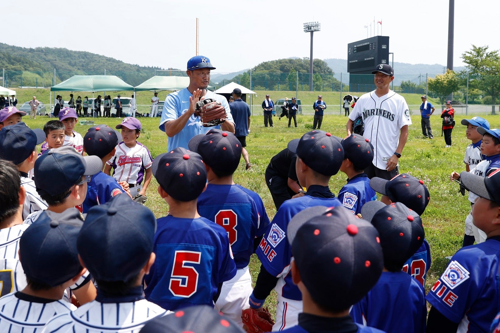 マック鈴木さんによる野球教室の様子