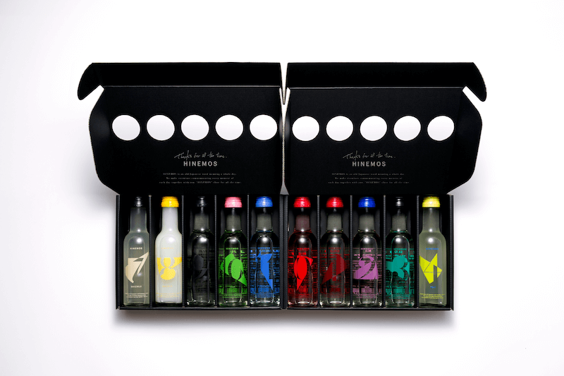 HINEMOS TASTING SET for all the time　PM7時〜AM4時までの10銘柄が揃う。170ml×10本。7,980円（税・送料込み）