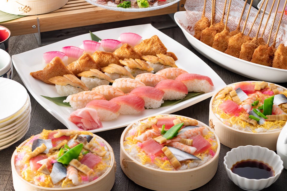 彩り鮮やかなちらし寿司＆握り寿司