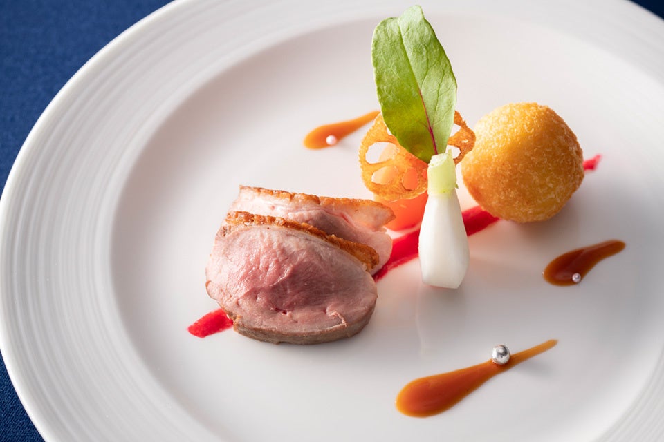 温前菜：河内鴨のローストとクロケット