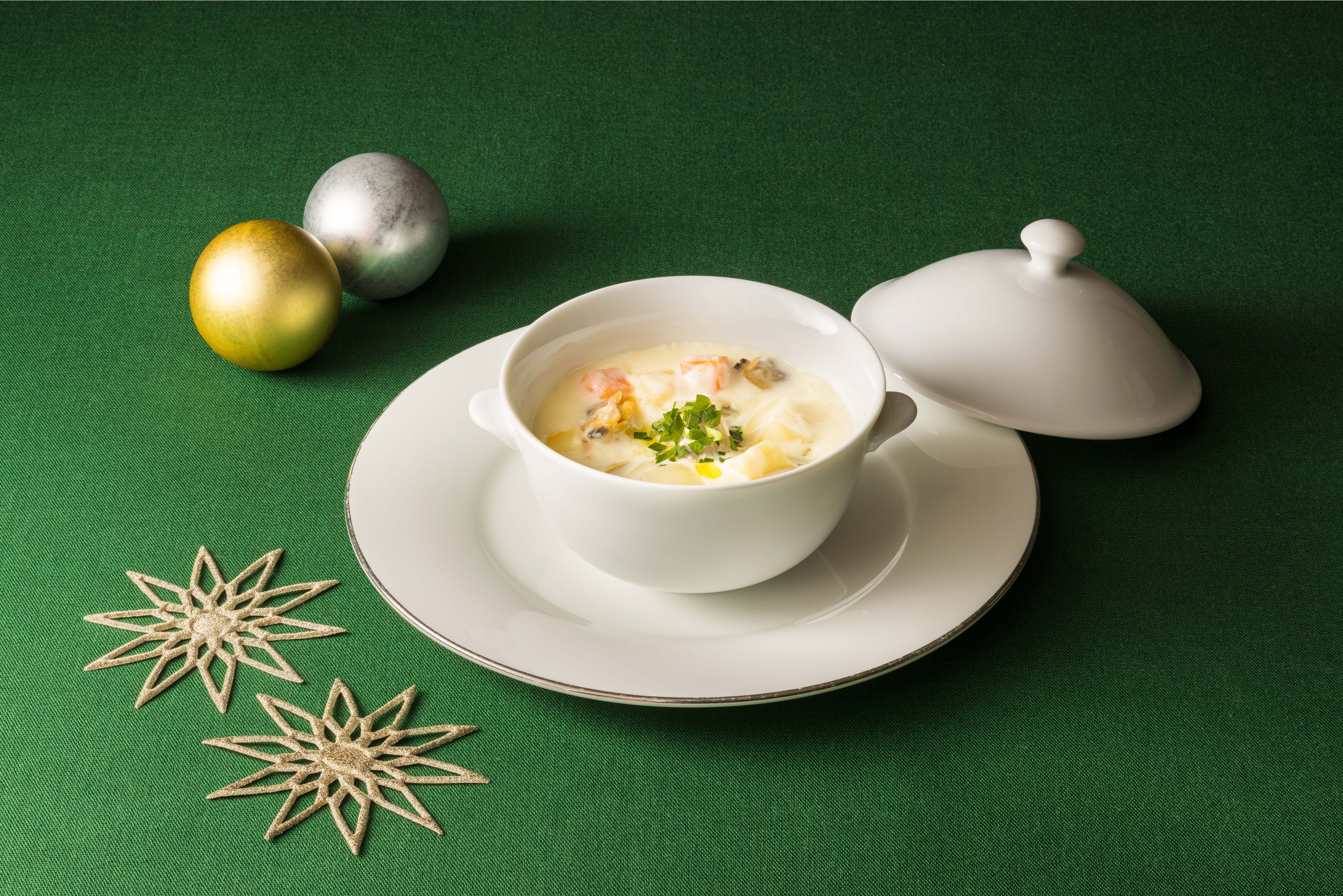 クラムチャウダークリスマス風イメージ