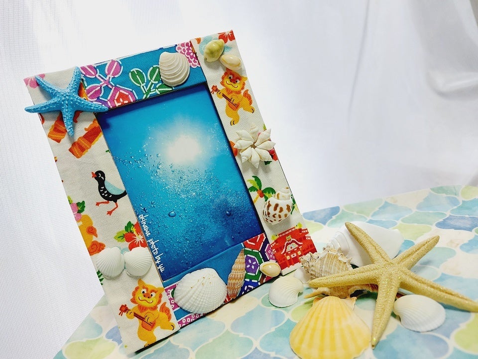 貝殻のフォトフレーム作り