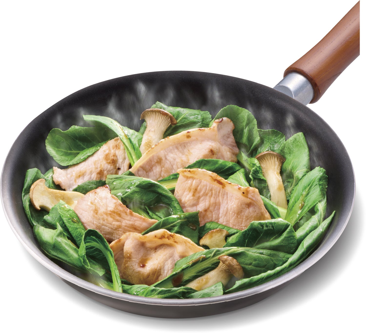 小松菜と豚肉の蒸し煮用ソース_ゆず香るかつおだし味_料理例